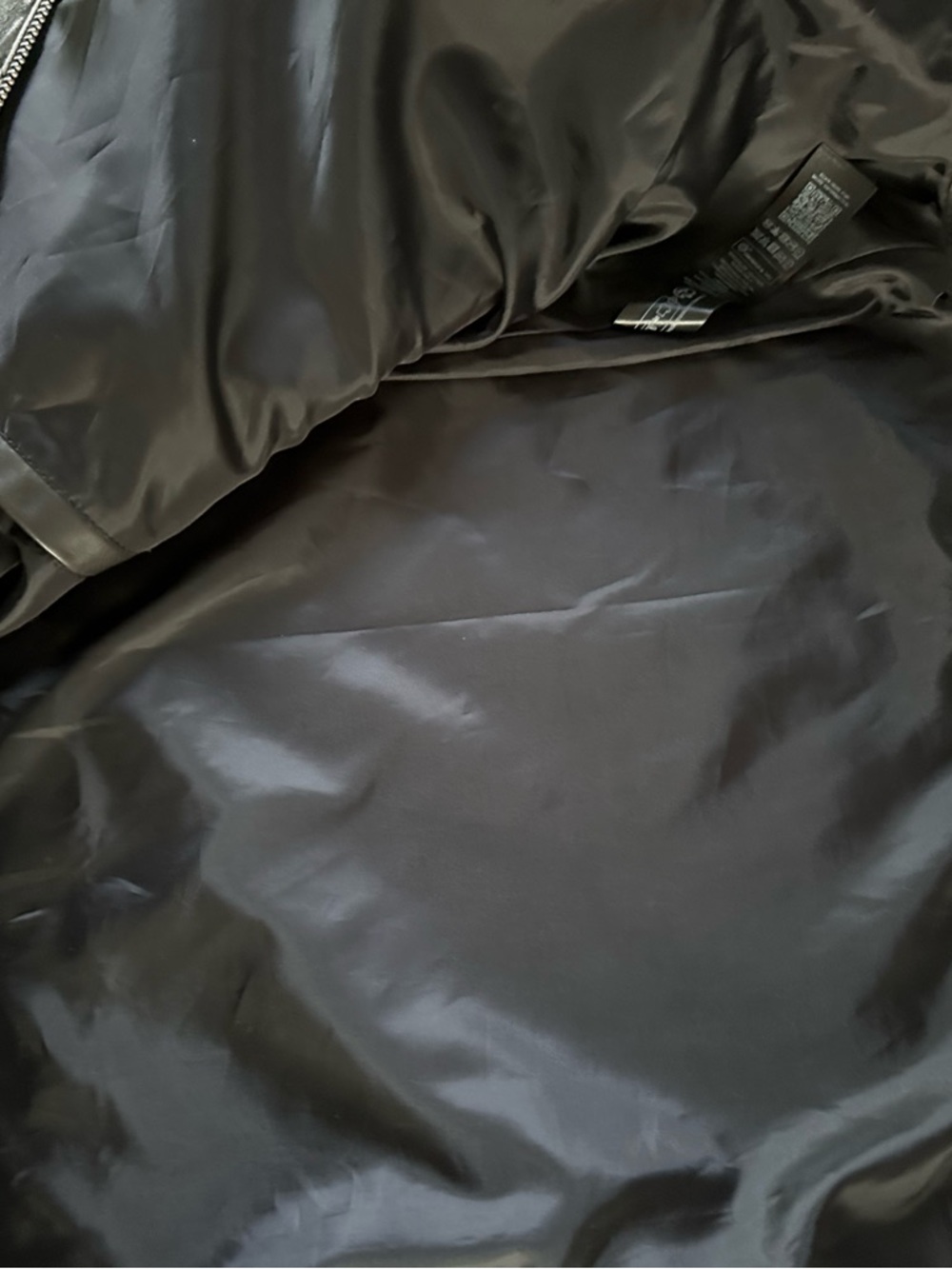 Topshop Real Leather Distressed Black Jacket Oversized Zip Utility Moto Size 12 - Picture 9 of 12